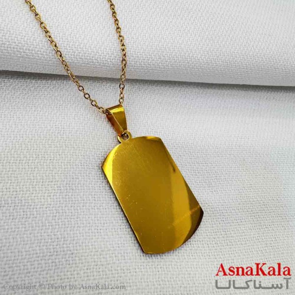 گردنبند مردانه و پسرانه استیل مدل پلاک کد GNB161225W