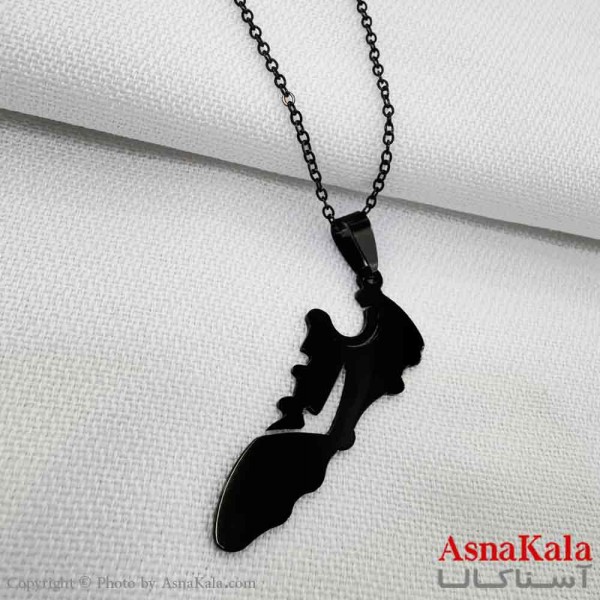 گردنبند استیل طرح کفش مشکی کد GNB161234W
