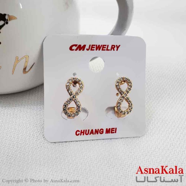 گوشواره حلقه ای استیل دخترانه مدل بینهایت برند cm کد GSH15910W