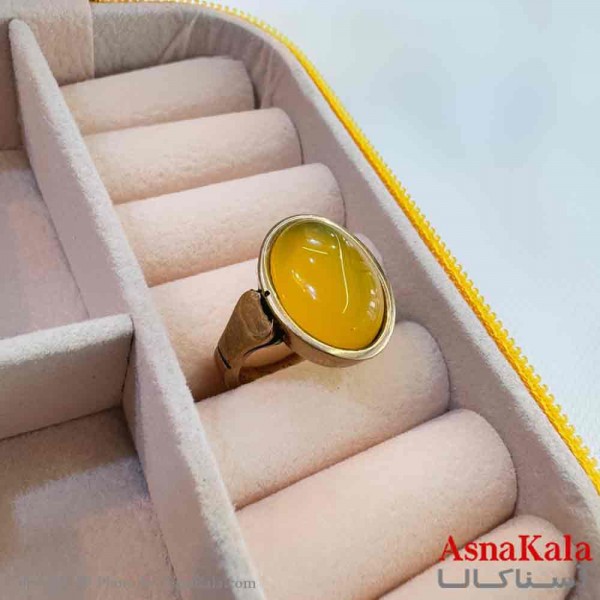انگشتر زنانه طلاروس مدل سنگ دایره شرف الشمس ANG19692W