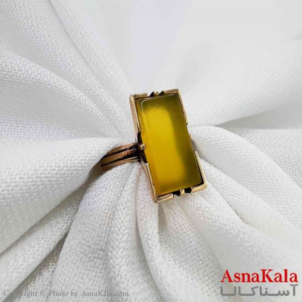 انگشتر زنانه طلاروس مدل عقیق زرد ANG19701W