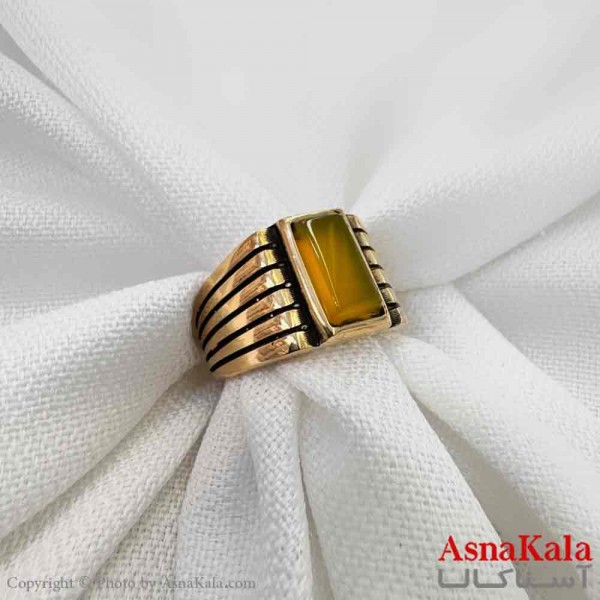انگشتر زنانه طلاروس مدل عقیق زرد ANG19704W