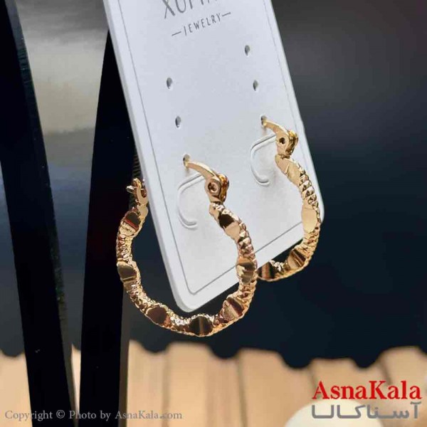 گوشواره زنانه مدل حلقه ای مینیمال ژوپینگ کد GSH15965W