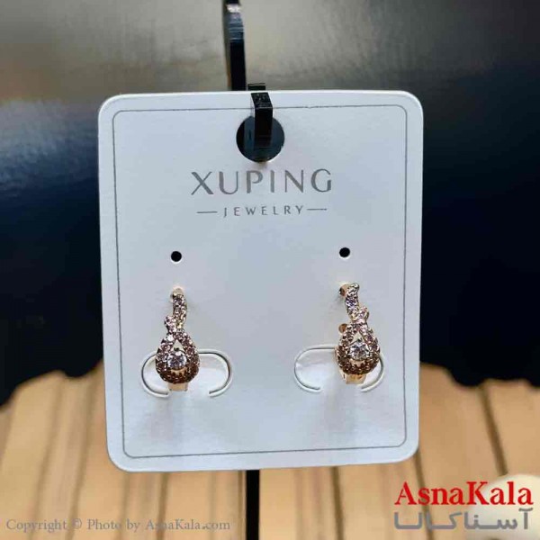 گوشواره زنانه مدل حلقه ای نگینی ژوپینگ کد GSH15971W