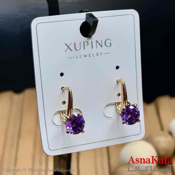 گوشواره زنانه مدل حلقه ای نگینی ژوپینگ کد GSH15974W