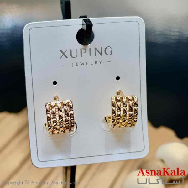 گوشواره زنانه مدل حلقه ای طلایی ژوپینگ کد GSH15983W