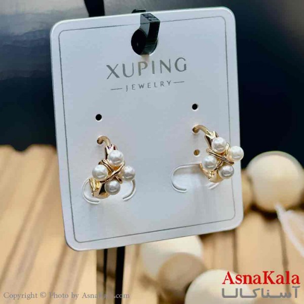 گوشواره زنانه مدل حلقه ای مرواریدی  ژوپینگ کد GSH15985W