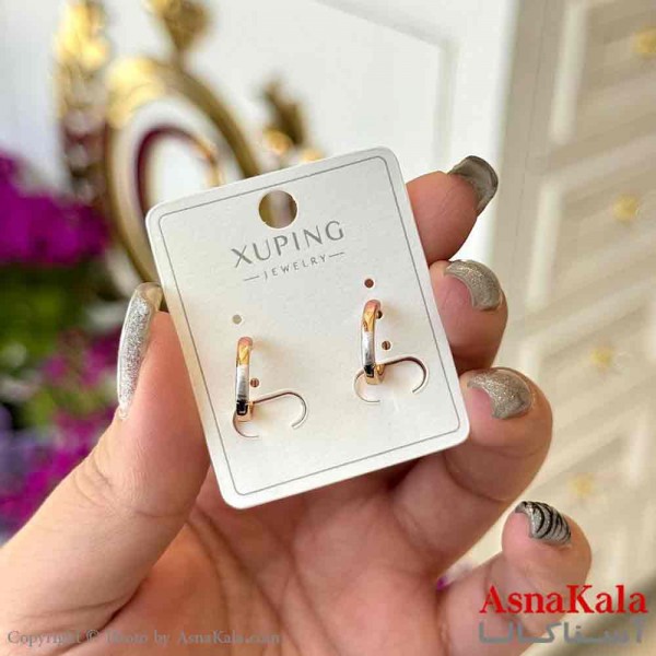 گوشواره زنانه مدل گرد مینیمال  ژوپینگ کد GSH15986W