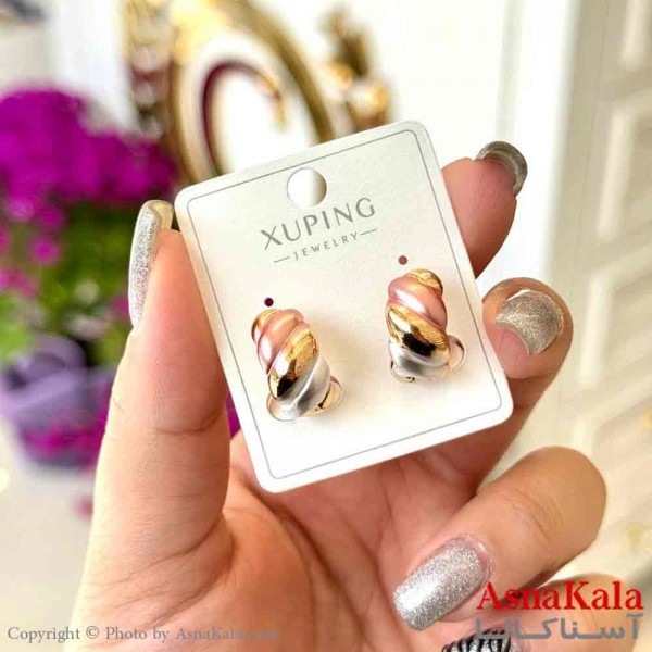 گوشواره زنانه مدل پیچی طلایی  ژوپینگ کد GSH15991W