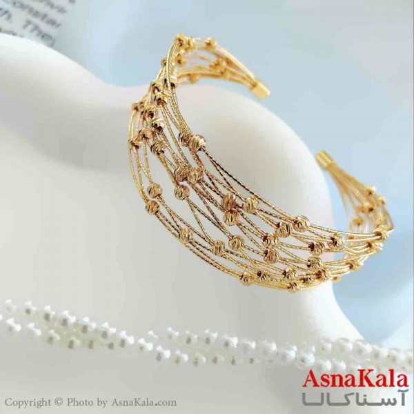 بنگل آلبرنادو دخترانه استیل 316 مدل توپی طلایی کد DSB18769W