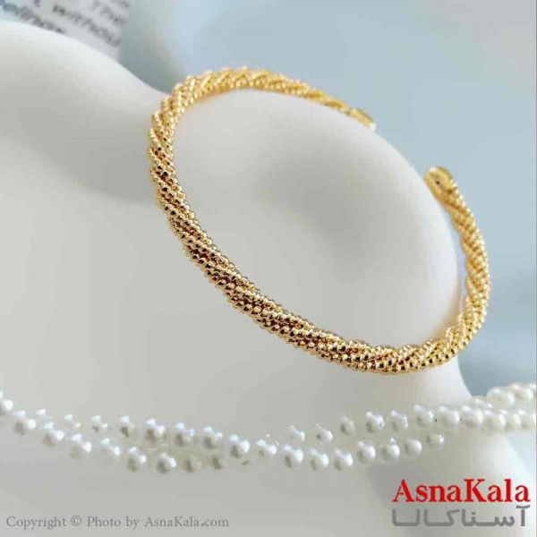 بنگل مینیمال دخترانه استیل 316 مدل پیچی طلایی کد DSB18772W