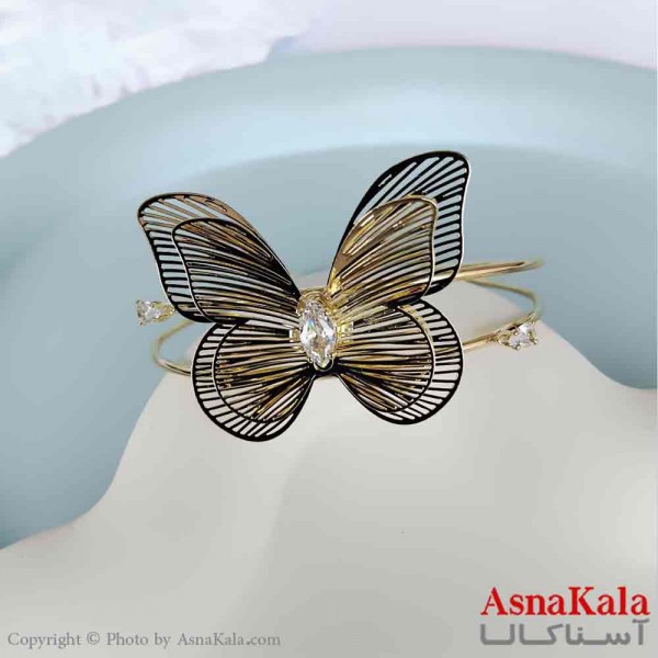 بنگل مینیمال دخترانه استیل 316 مدل پروانه طلایی کد DSB18783W