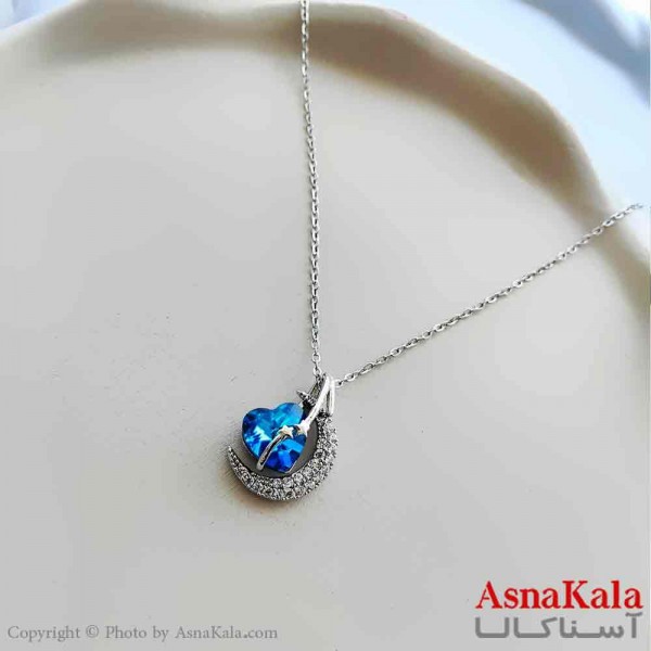 گردنبند زنانه استیل مینیمال مدل ماه قلبی کد GNB161269W