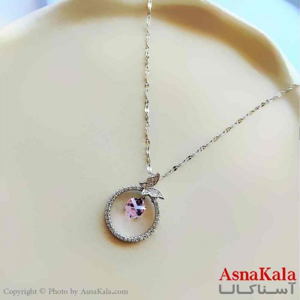 گردنبند زنانه استیل مینیمال مدل حلقه پروانه  کد GNB161273W