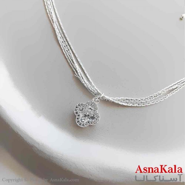 گردنبند زنانه استیل مینیمال مدل ریسه ای نگینی کد GNB161290W