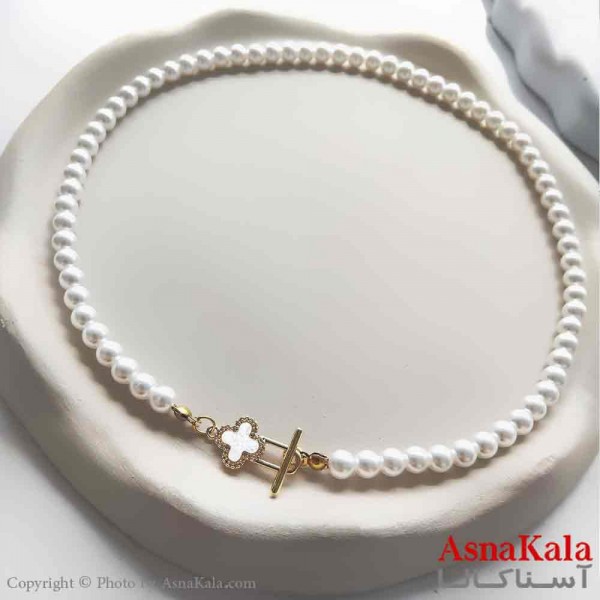 گردنبند زنانه استیل مینیمال مدل مروارید ونکلیف کد GNB161293W
