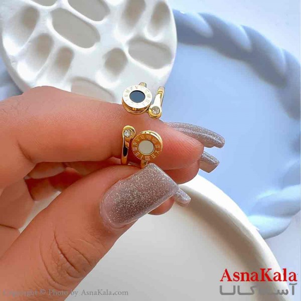 انگشتر زنانه استیل مینیمال طرح بولگاری کد ANG19709W