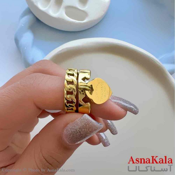 انگشتر زنانه استیل مینیمال مدل دولاین کارتیر کد ANG19711W