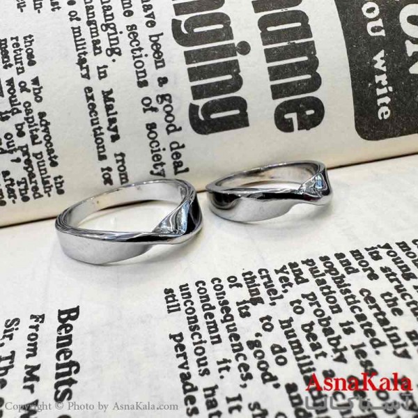 انگشتر ست استیل مینیمال مدل هلالی کد ANG19714W