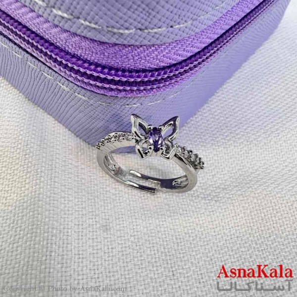 انگشتر زنانه استیل مینیمال مدل پروانه کد ANG19727W