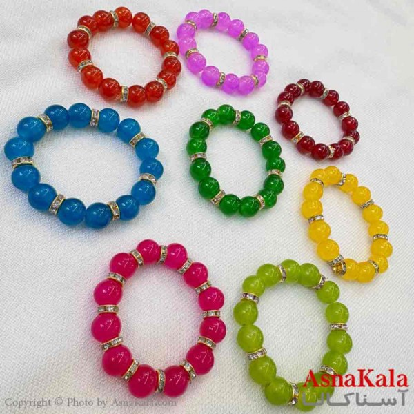 دستبند زنانه مدل مروارید رنگی کد DSB18789W