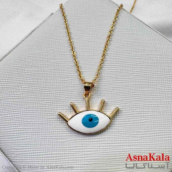 گردنبند زنانه استیل مینیمال طرح چشم  کد GNB161302W