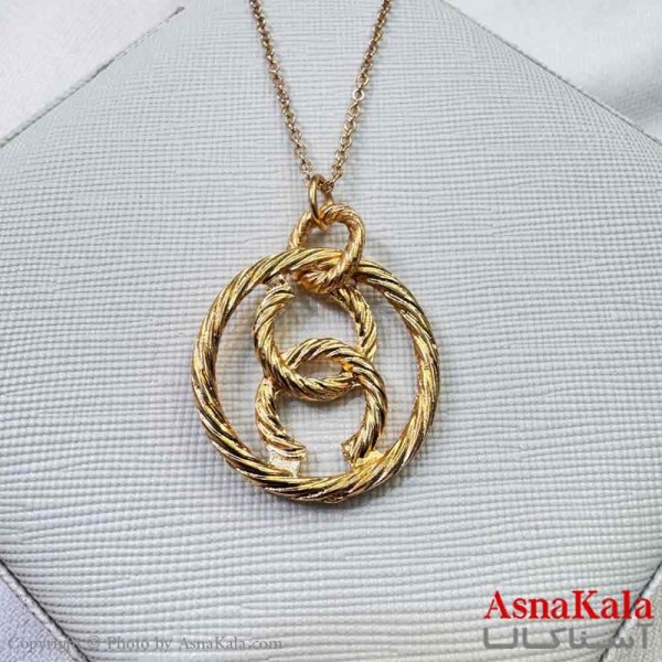 گردنبند زنانه استیل مینیمال مدل حلقه پیچی کد GNB161307W