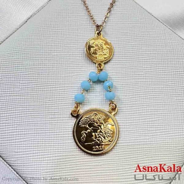 گردنبند زنانه استیل مینیمال طرح سکه کد GNB161309W