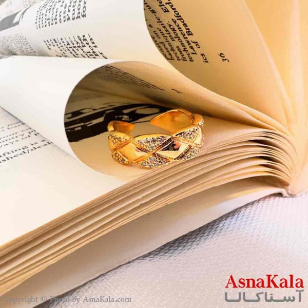 انگشتر زنانه YSX مدل چند ضلعی نگینی  ANG19746W