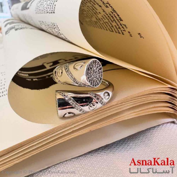 انگشتر زنانه YSX مدل دو گوی نقره ای  ANG19749W