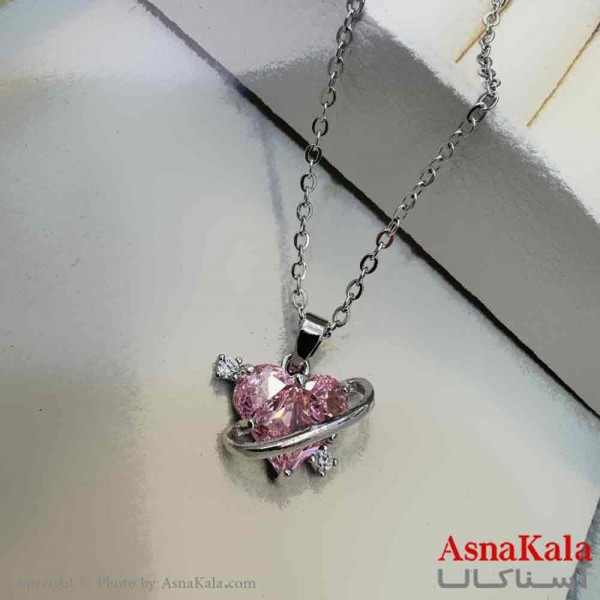 گردنبند زنانه استیل مینیمال مدل منظومه قلبی کد GNB161333W