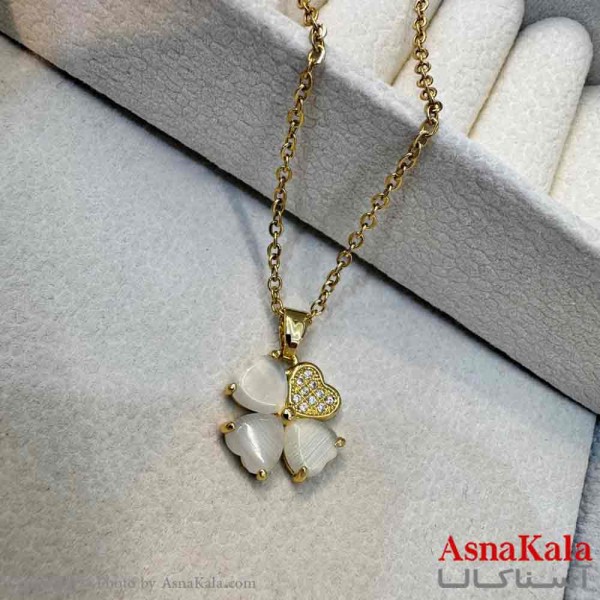 گردنبند زنانه استیل مینیمال مدل گل کد GNB161336W