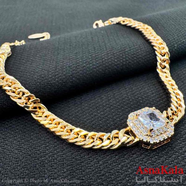 دستبند زنانه YSX شیک مدل زنجیری نگینی کد DSB18797W