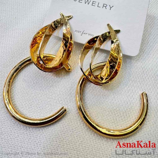 گوشواره استیل مینیمال دخترانه مدل حلقه ای آویزی کد GSH151025W