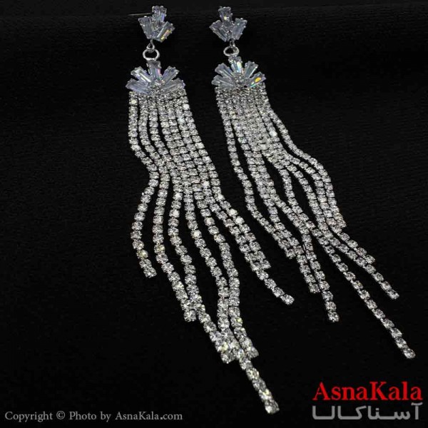 گوشواره شیک زنانه مدل  آویز جواهر کد GSH151037W