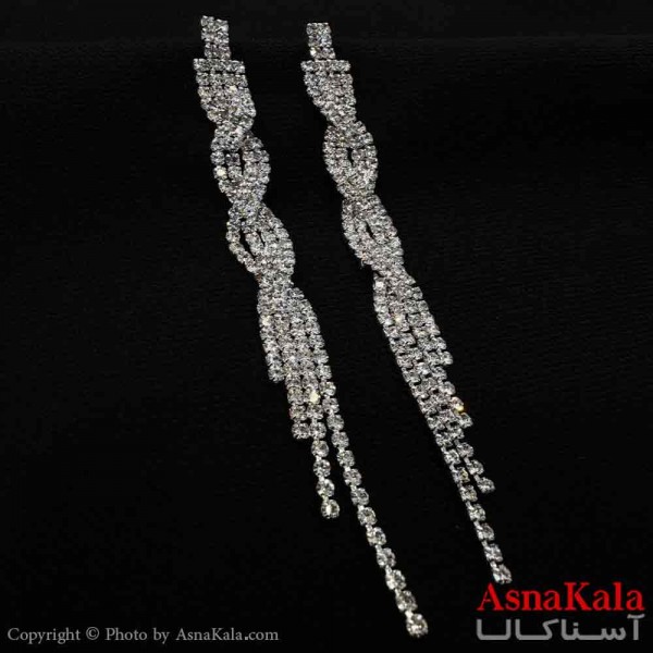 گوشواره شیک زنانه مدل  نگینی پیچی کد GSH151039W