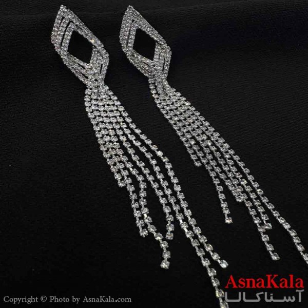 گوشواره شیک زنانه مدل مثلث ریسه ای کد GSH151043W