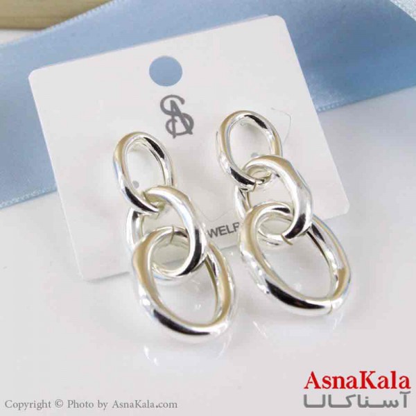 گوشواره استیل مینیمال زنانه مدل زنجیری  کد GSH151078W