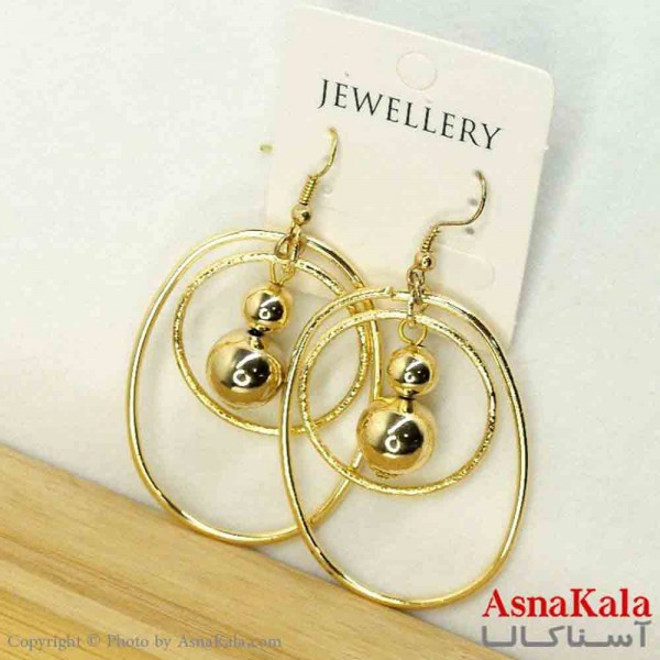 گوشواره استیل مینیمال زنانه مدل گوی حلقه ای  کد GSH151081W