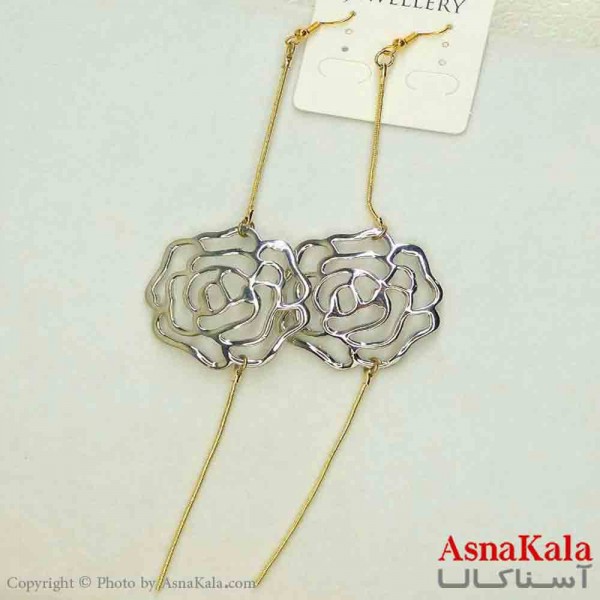 گوشواره استیل مینیمال زنانه مدل آویزی گل  کد GSH151082W