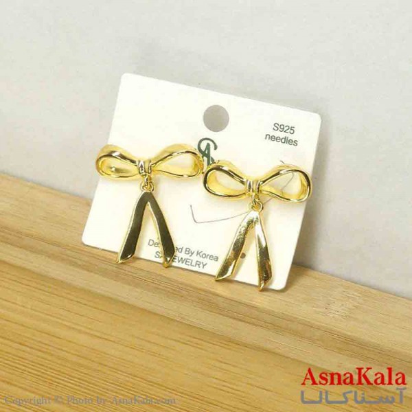 گوشواره استیل مینیمال زنانه مدل پاپیون طلایی  کد GSH151091W