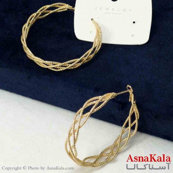 گوشواره استیل مینیمال زنانه مدل حلقه ای زنجیری کد GSH151104W