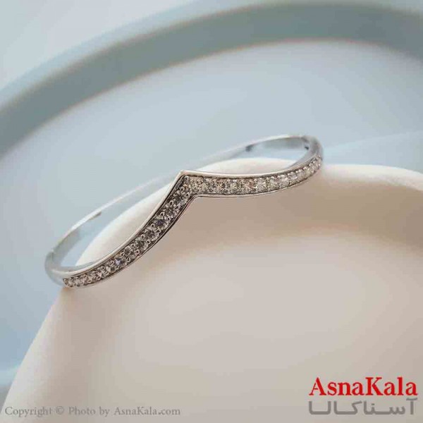 بنگل مینیمال دخترانه ژوپینگ مدل هلالی نگینی کد DSB18827W