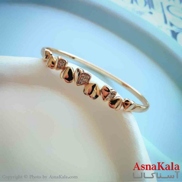 بنگل مینیمال دخترانه ژوپینگ مدل قلب طلایی کد DSB18851W