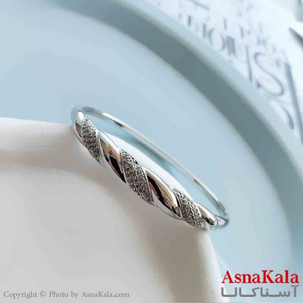 بنگل مینیمال دخترانه ژوپینگ مدل پیچی نقره ای  کد DSB18855W