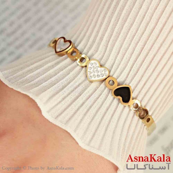 بنگل مینیمال دخترانه استیل 316 مدل قلبی کد DSB18884W