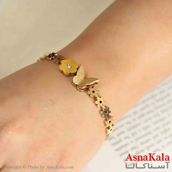 بنگل مینیمال دخترانه استیل 316 مدل پروانه  کد DSB18889W