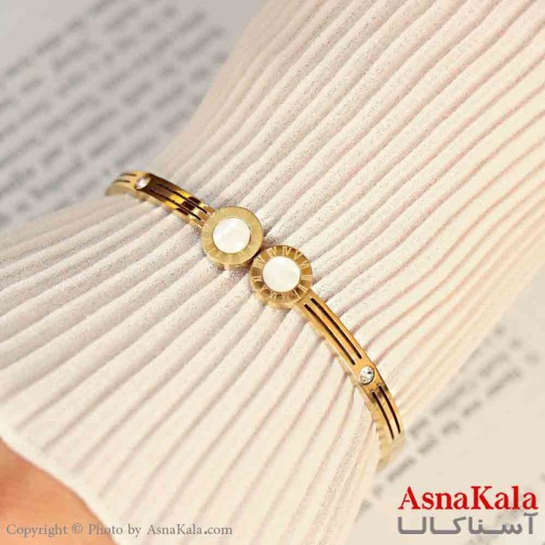 بنگل مینیمال دخترانه استیل 316 مدل بولگاری طلایی کد DSB18896W