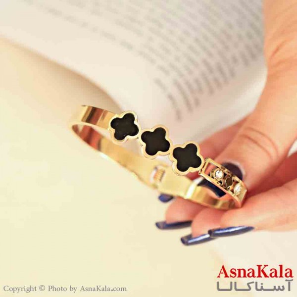 بنگل مینیمال دخترانه استیل 316 مدل ونکلیف نگینی کد DSB18898W