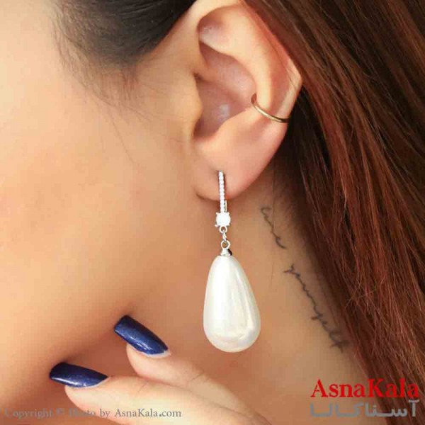 گوشواره استیل مینیمال زنانه مدل اشک مرواریدی کد GSH151128W